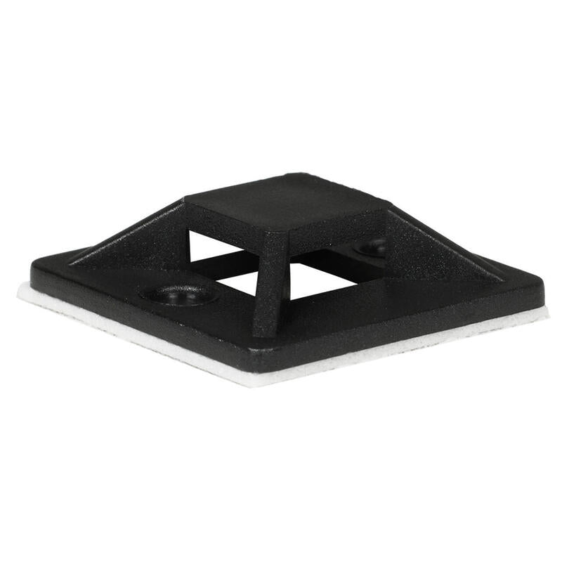 Self Adhesive Cable Clips - 25mm X 25mm Black 50pcs In A - Bag - Warranty: 36m