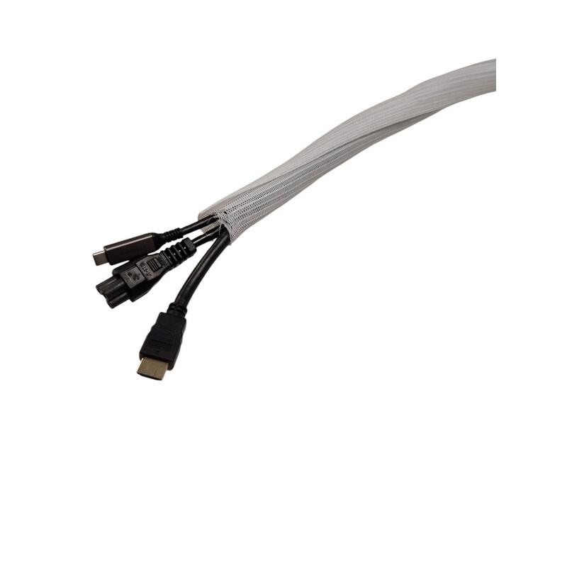 Selvlukkende FletstrMpe  18mm, 50m Hvid,, Kabelsok,