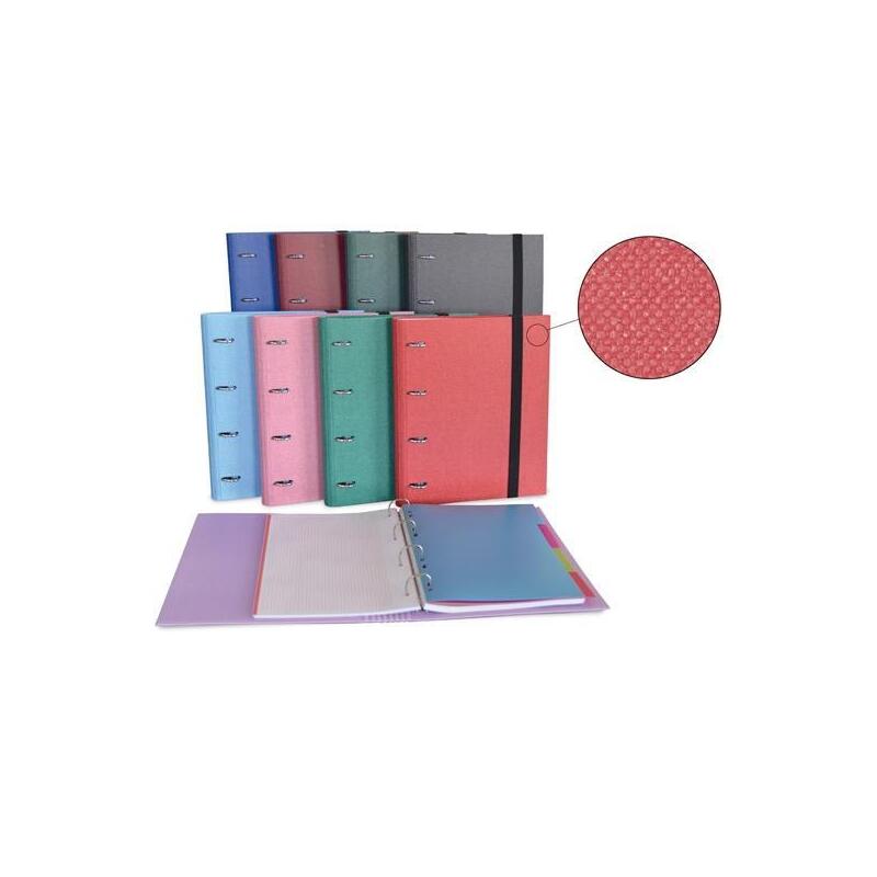 Senfort Carpeta Ringbook 4 Anillas 30mm 120h A4 C/Separadores Forrado Cotton C/Surtidos