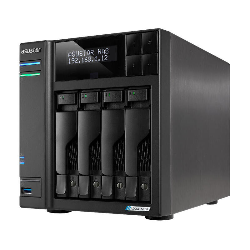 Servidor Nas Asustor Lockerstor As6704t 4 Bahias 3.5   4 X M.2 Nvme Celeron N5105  Quad Jasper Lake 2.0ghz 4gb 2x2.5gbe  Pciex1 Hdmi  Raid 0,1 Jbod S