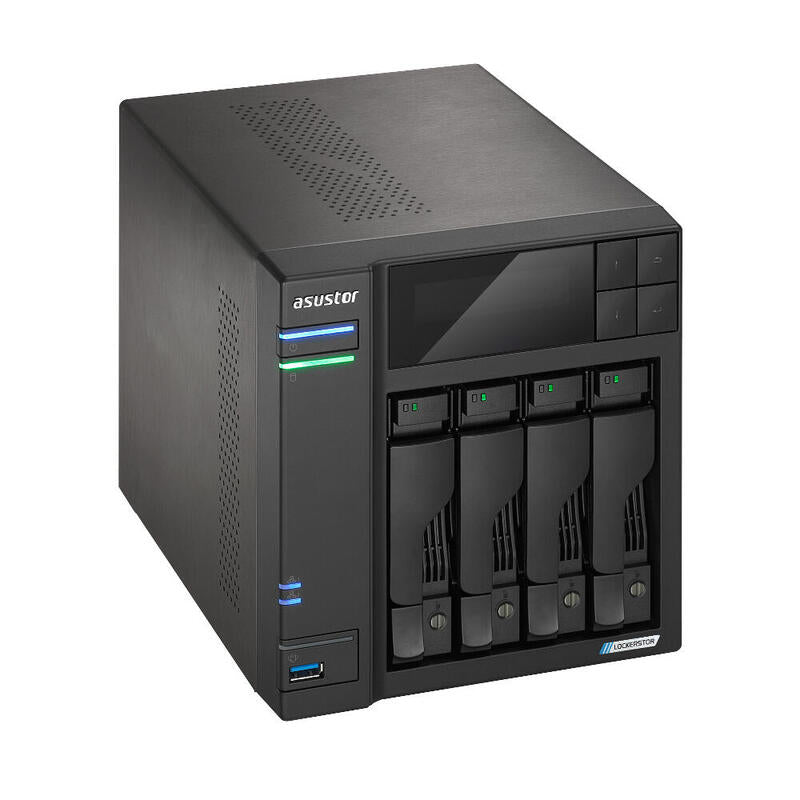 Servidor Nas Asustor Lockerstor As6704t 4 Bahias 3.5   4 X M.2 Nvme Celeron N5105  Quad Jasper Lake 2.0ghz 4gb 2x2.5gbe  Pciex1 Hdmi  Raid 0,1 Jbod S