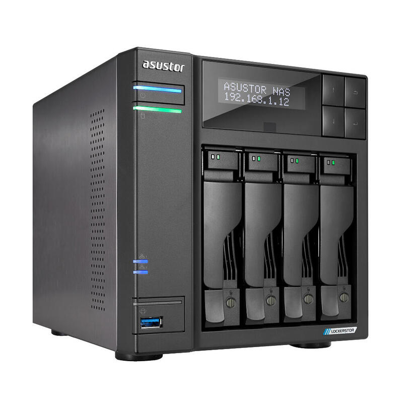 Servidor Nas Asustor Lockerstor As6704t 4 Bahias 3.5   4 X M.2 Nvme Celeron N5105  Quad Jasper Lake 2.0ghz 4gb 2x2.5gbe  Pciex1 Hdmi  Raid 0,1 Jbod S