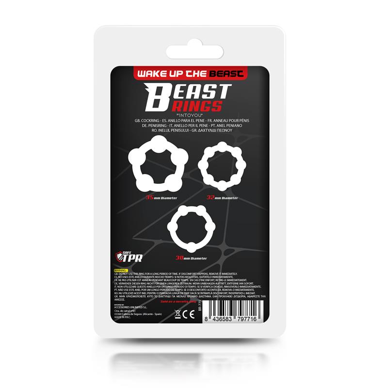 Set 3 Anillo Para El Pene Beaded Flexibles