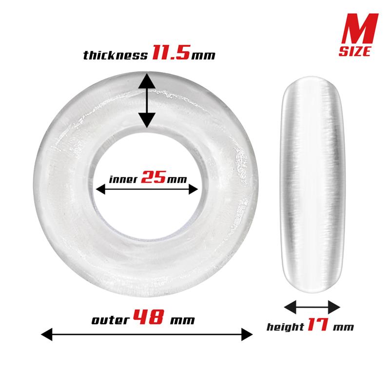 Set 3 Anillo Para El Pene Flexible Transparentes