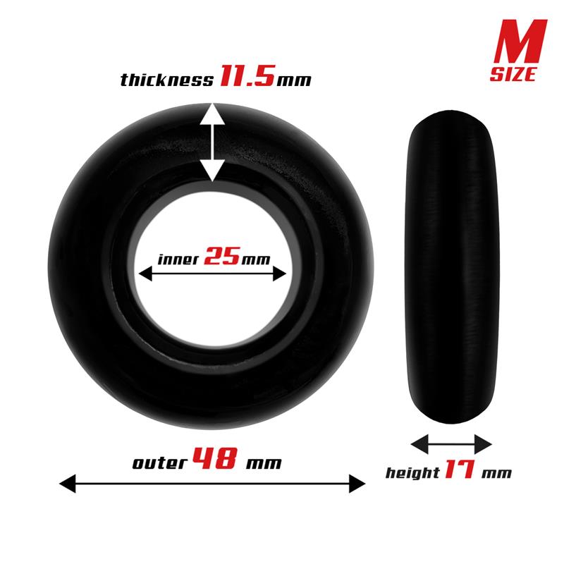 Set 3 Anillos Para El Pene Flexibles Negros