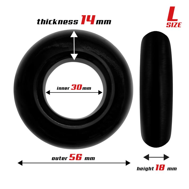 Set 3 Anillos Para El Pene Flexibles Negros