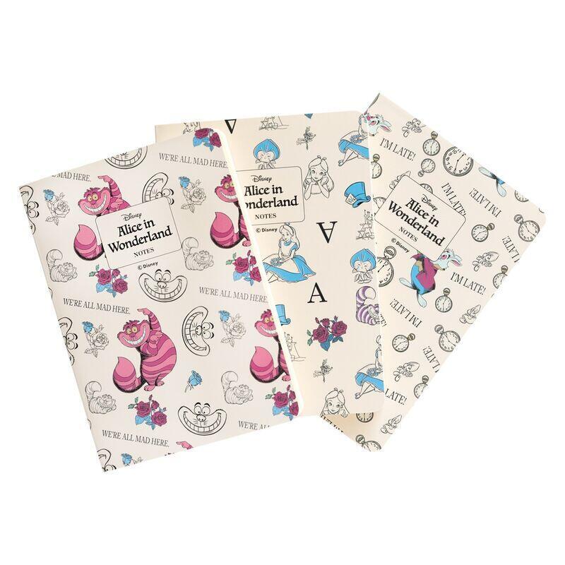 Set 3 Cuadernos A6 Alicia En El Pais De Las Maravillas Disney