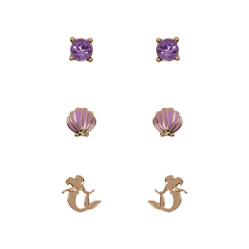 Set 3 Pares De Pendientes La Sirenita Disney