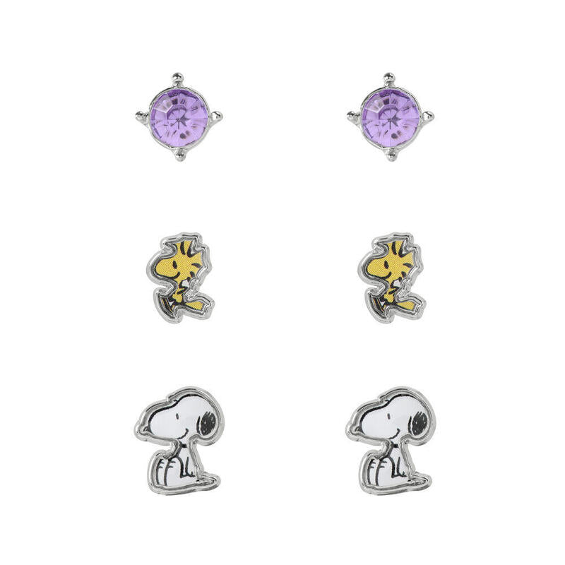 Set 3 Pares De Pendientes Snoopy