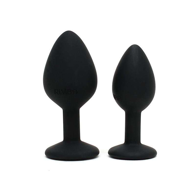 Set De 2 Plugs Con Joya Berlin Negro