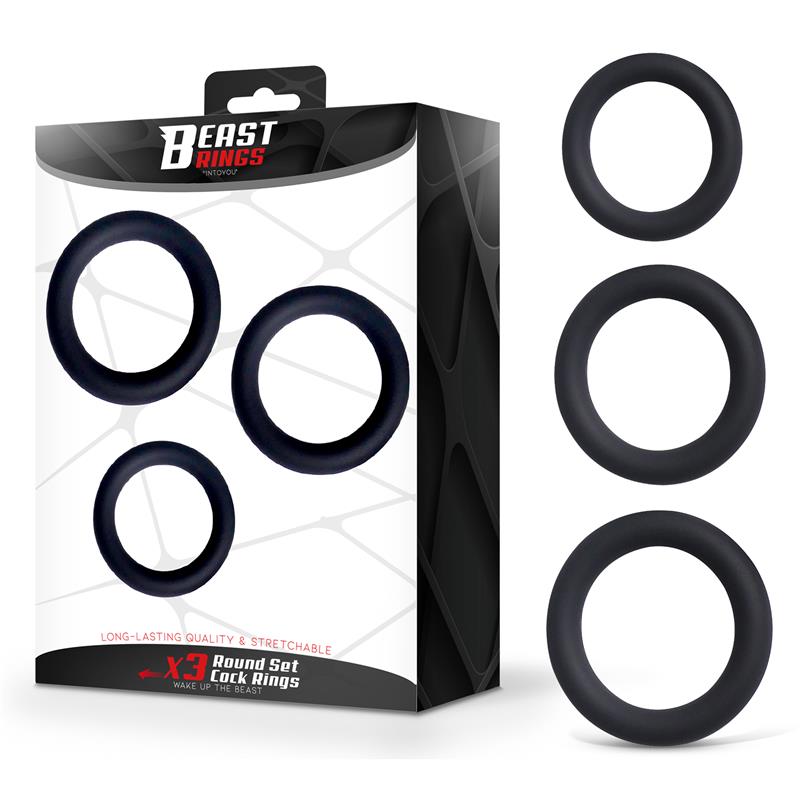Set De 3 Anillos Para El Pene Silicona S, M Y L