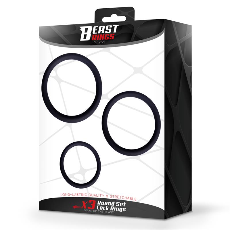 Set De 3 Anillos Para El Pene Silicona S, M Y L