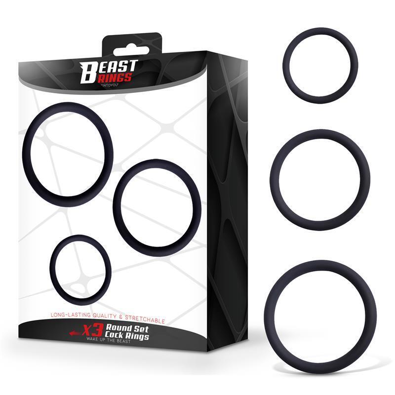 Set De 3 Anillos Para El Pene Silicona S, M Y L