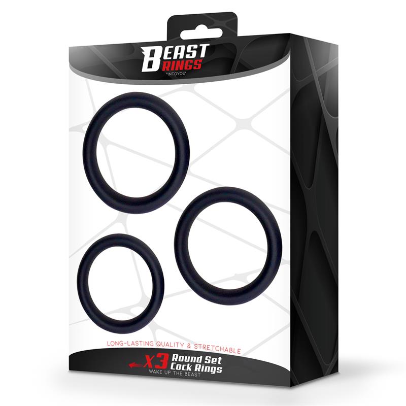 Set De 3 Anillos Para El Pene Silicona S, M Y L
