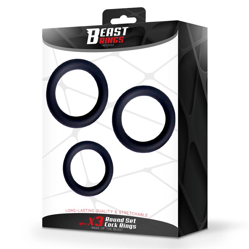 Set De 3 Anillos Para El Pene Silicona S, M Y L