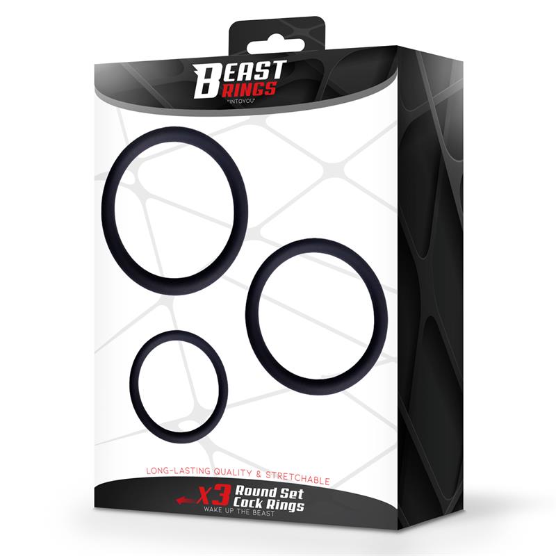 Set De 3 Anillos Para El Pene Silicona S, M Y L