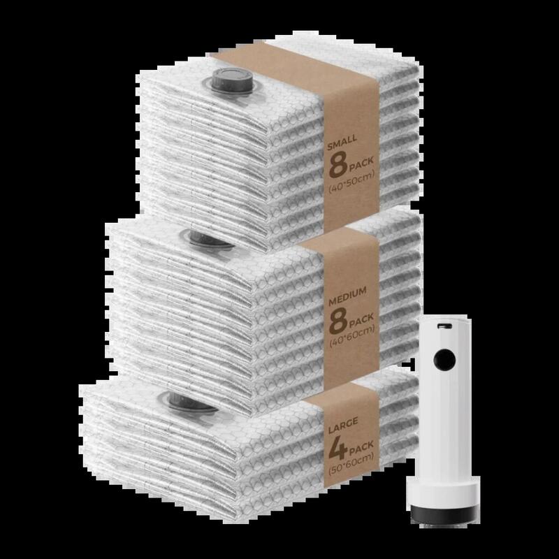 Set De Bolsas De Vacío Flextail Nano Bag Blanco Doble Cierre Hermético