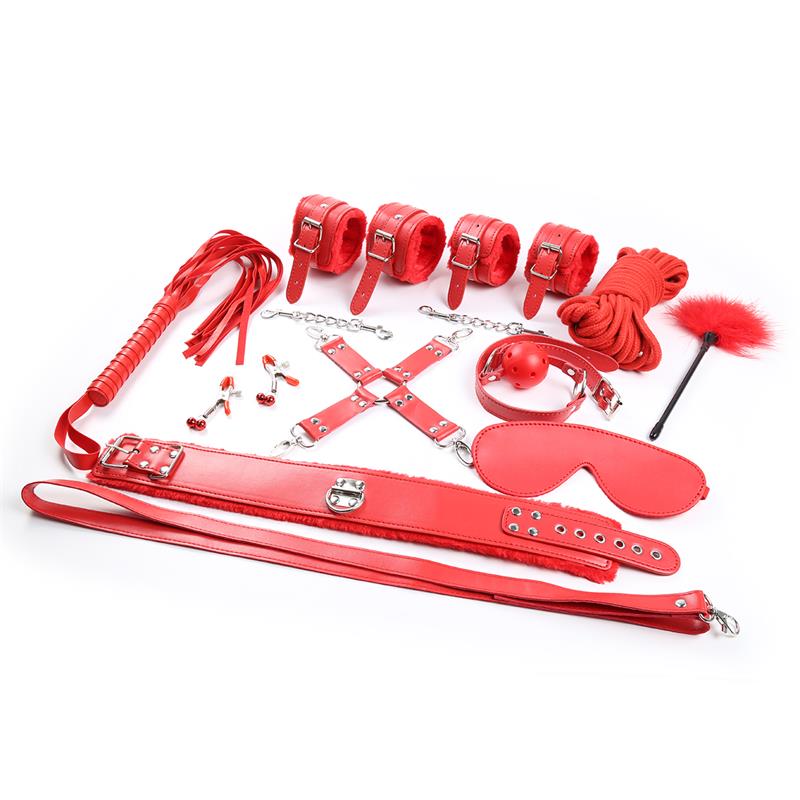 Set De Bondage 10 Piezas Rojo
