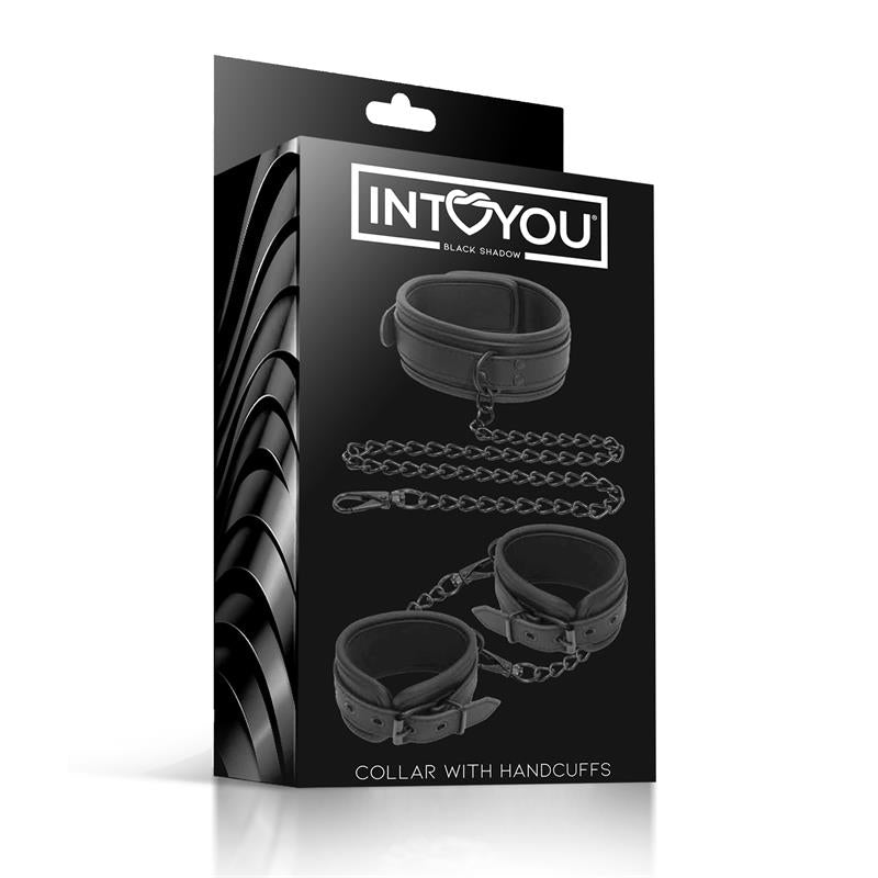 Set De Collar Y Esposas Para Muñecas Cuero Vegano