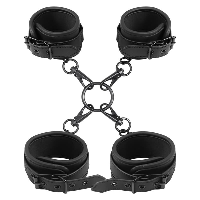 Set De Esposas Para Tobillos Y Muñecas Cuero Vegano