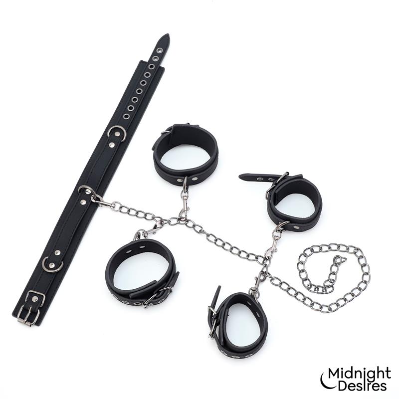 Set De Restricciones Con Collar Y Esposas
