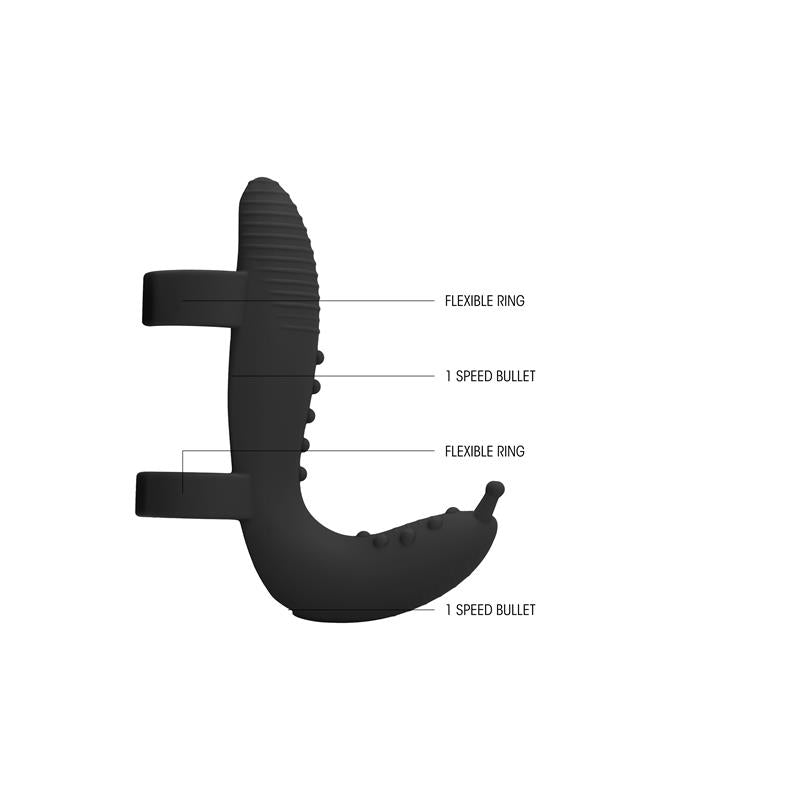 Set Extensión Vibrador Eliott Negro