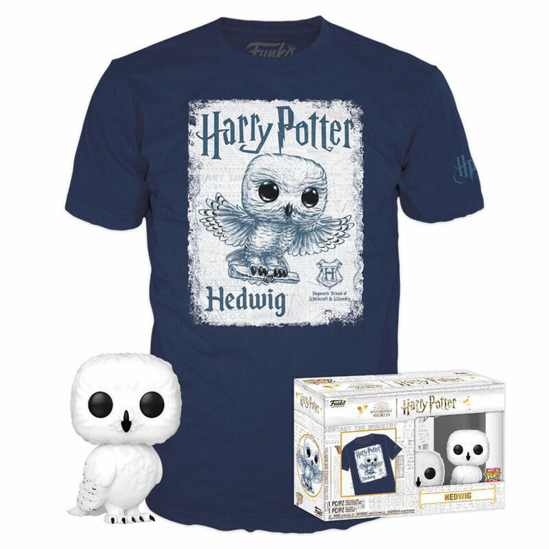 Set Figura Pop &#38; Tee Harry Potter Hedwig Talla L