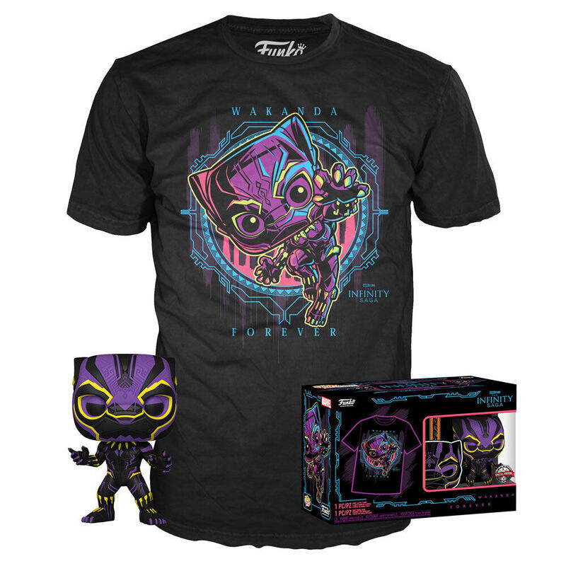 Set Figura Pop & Tee Marvel Wakanda Forever Black Panther Exclusive Talla S