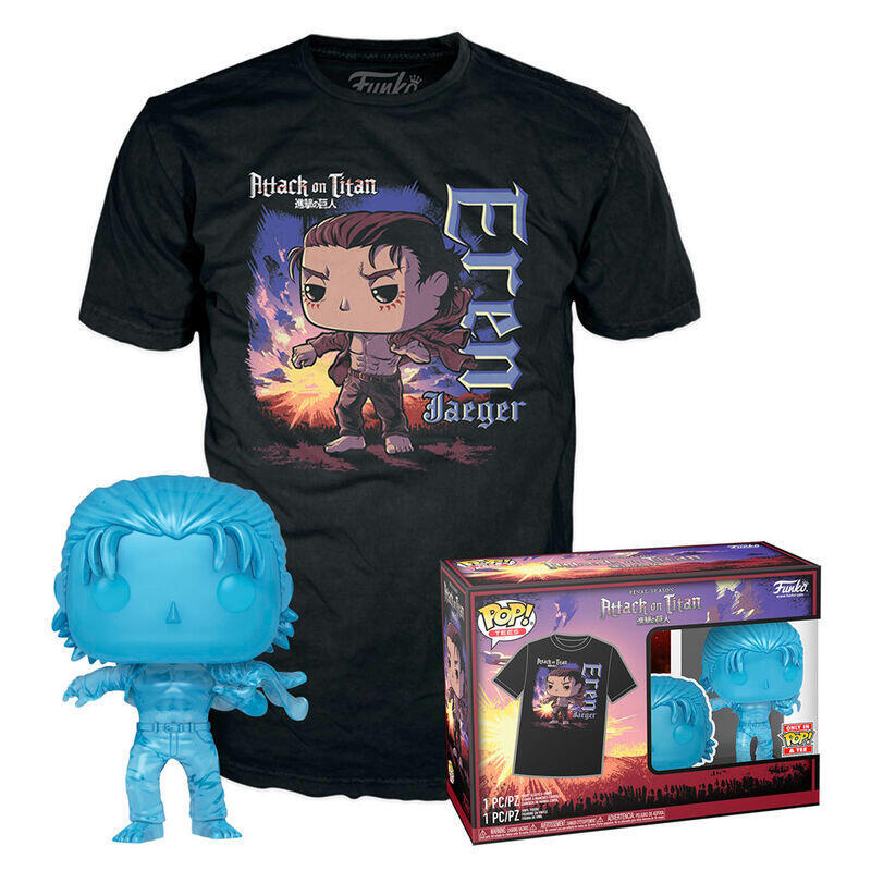 Set Figura Pop & Tee Attack On Titan Eren Exclusive Talla Xl