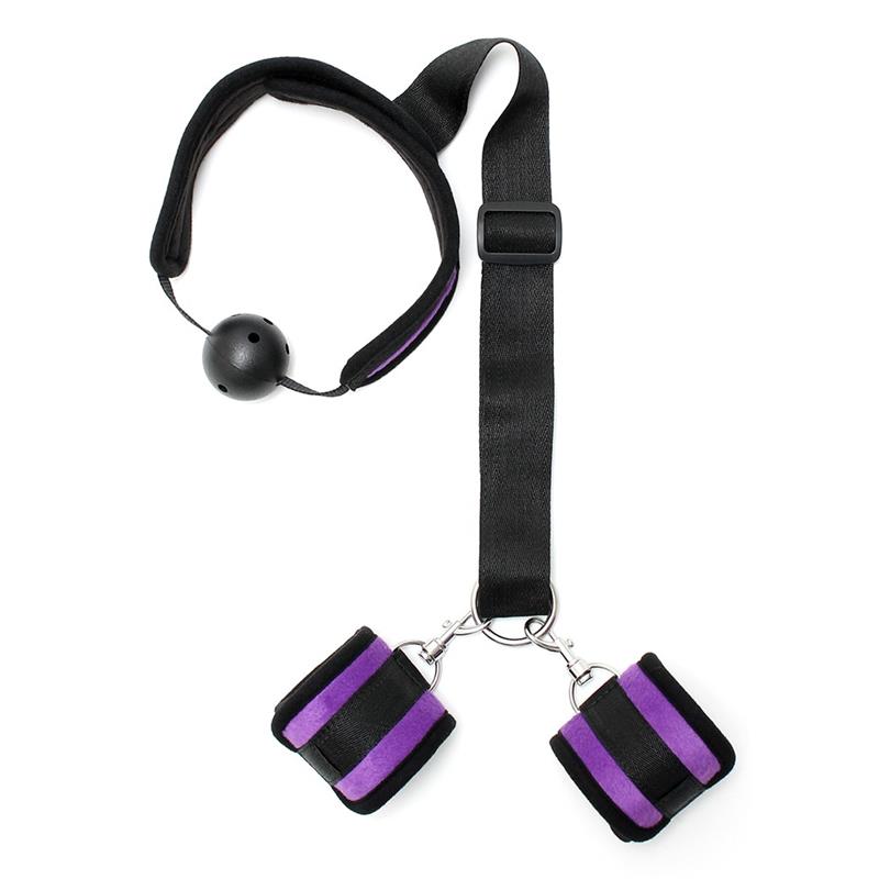 Set Mordaza Y Esposas Purpura