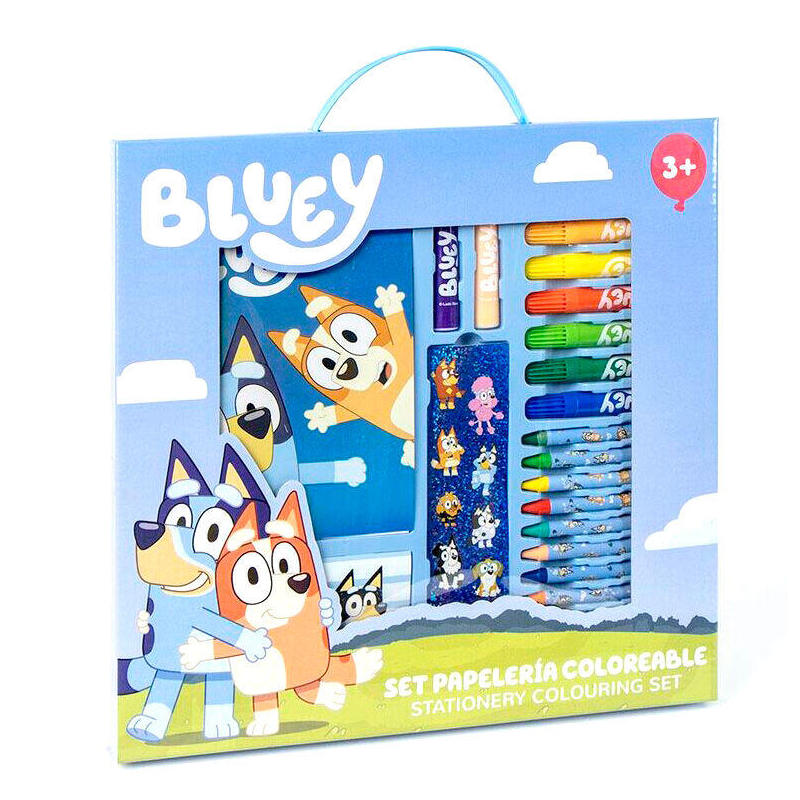 Set Papeleria Coloreable Bluey