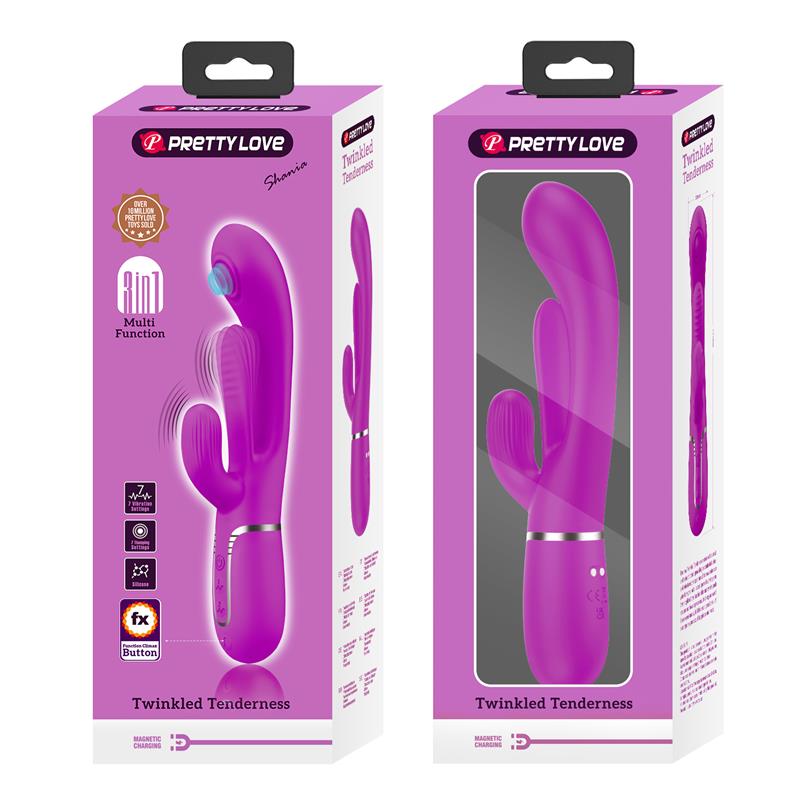 Pretty Love - Shania Triple Vibrador Rabbit Multifunción Rosa
