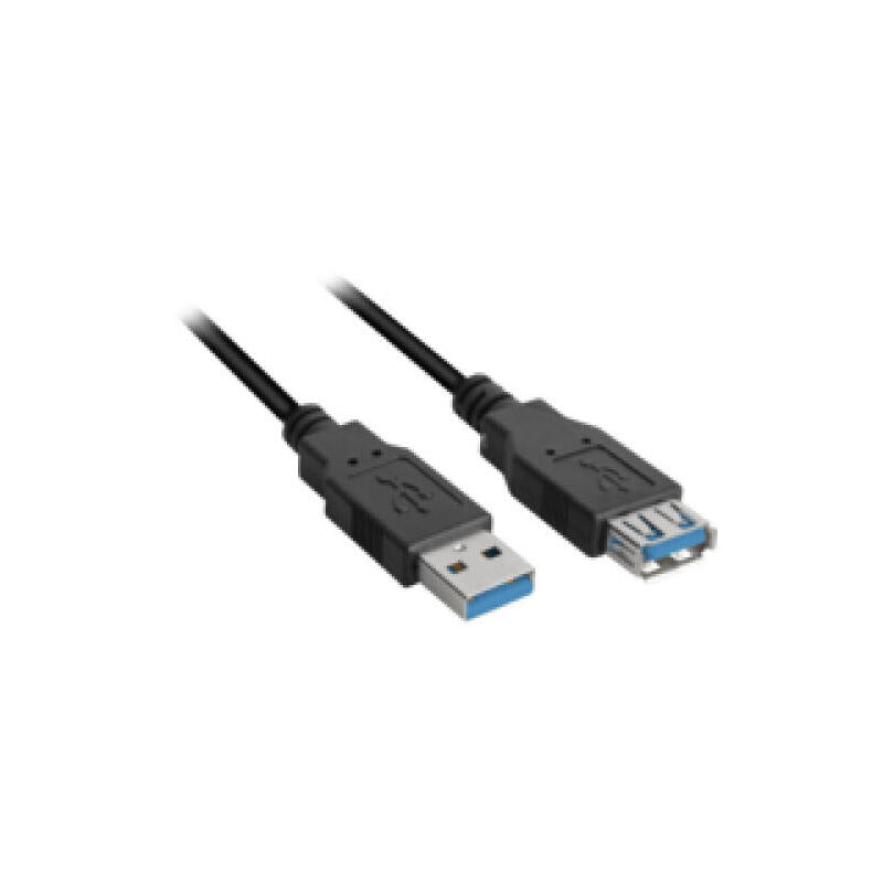 Sharkoon 2m, 2xusb3.0-A Cable Usb Usb 3.2 Gen 1 (3.1 Gen 1) Usb A Negro, Cable Alargador Negro, 2xusb3.0-A, 2 M, Usb A, Usb A, Usb 3.2 Gen 1 (3.1 Gen 1), Macho/Hembra, Negro