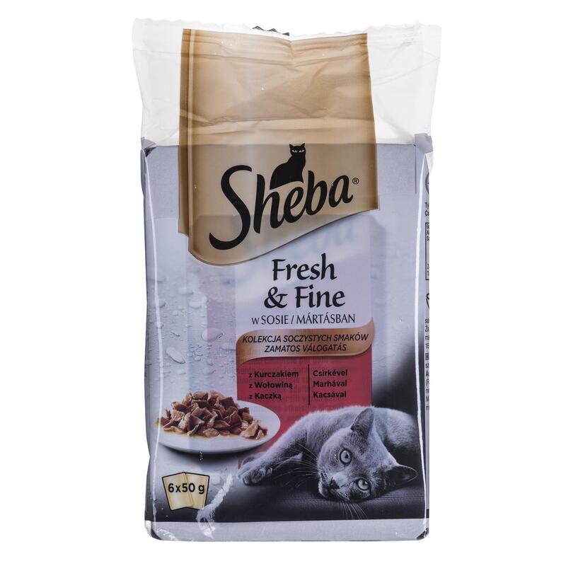 Sheba Fresh & Fine Mini Platos De Carne En Salsa 6x50g