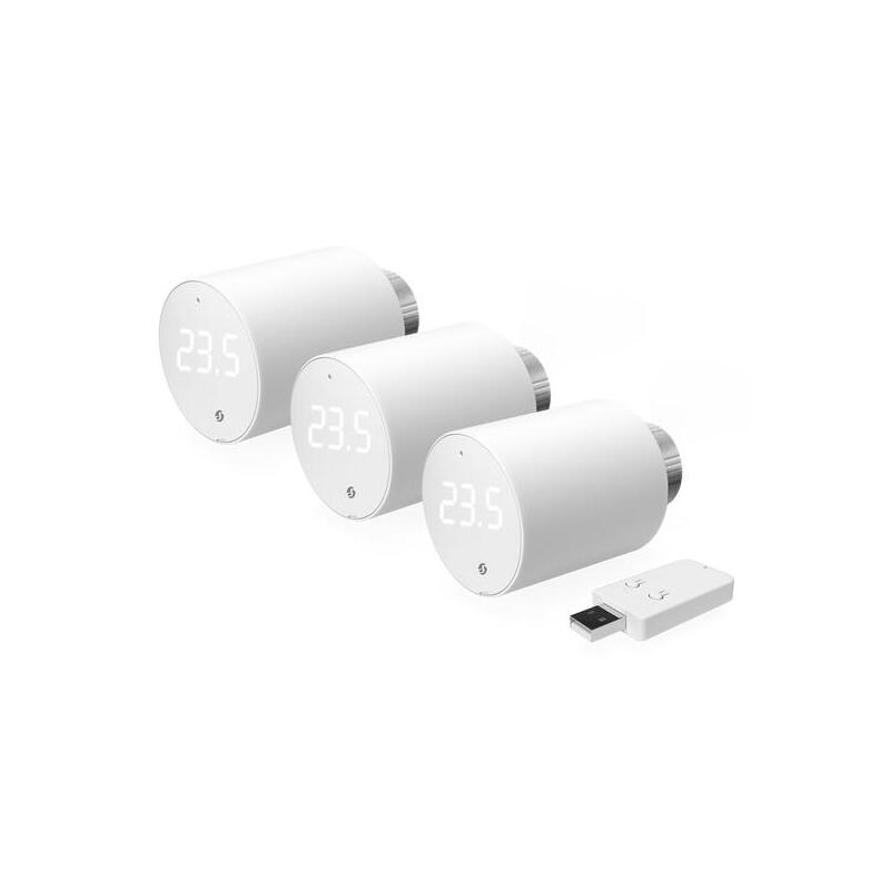 Shelly 3x Blu Trv + Blu Gateway Gen. 3, Control De Calefacción Blanco Shelly_b_trv_3