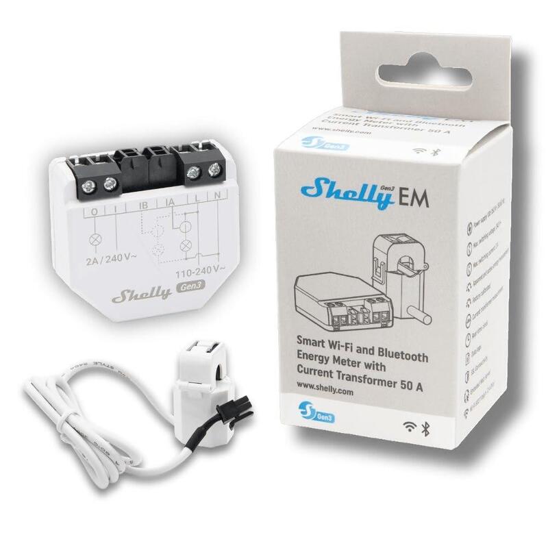 Shelly Relais "Em Gen3" Wlan Stromzähler Messfunktion Inkl. 1x 50a Klemme