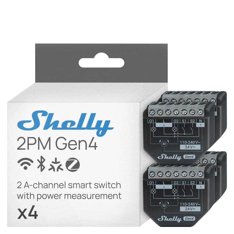 Shelly Relé 2pm Gen4 Pack De 4
