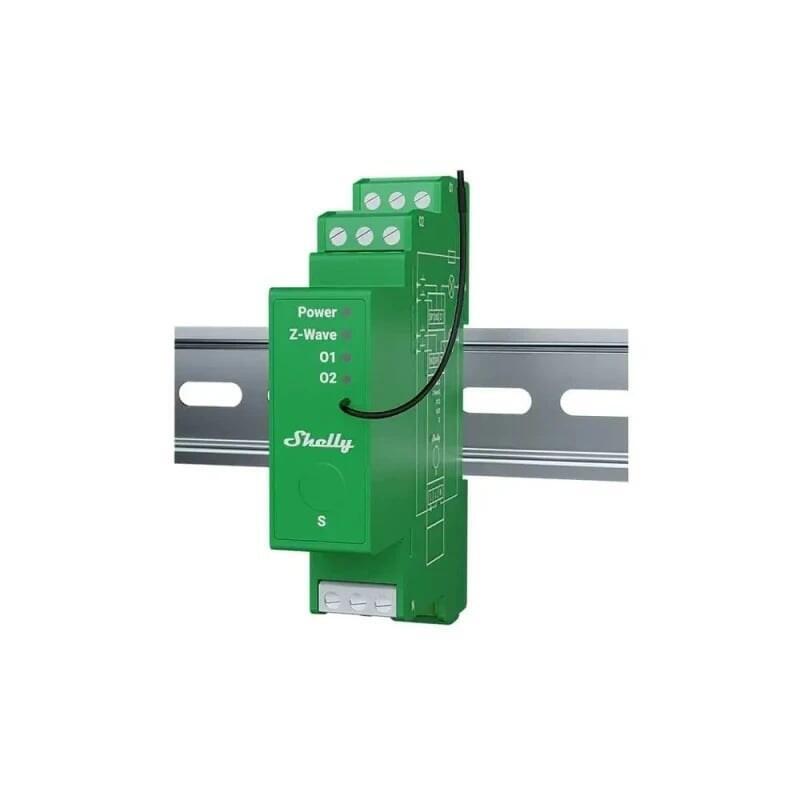 Shelly Wave Pro Dimmer 2pm  Sciemniacz Oswietlenia Z-Wave, 2 Kanaly, Inalámbrico Do Led I Halogenów, Montaz Na Szynie Din