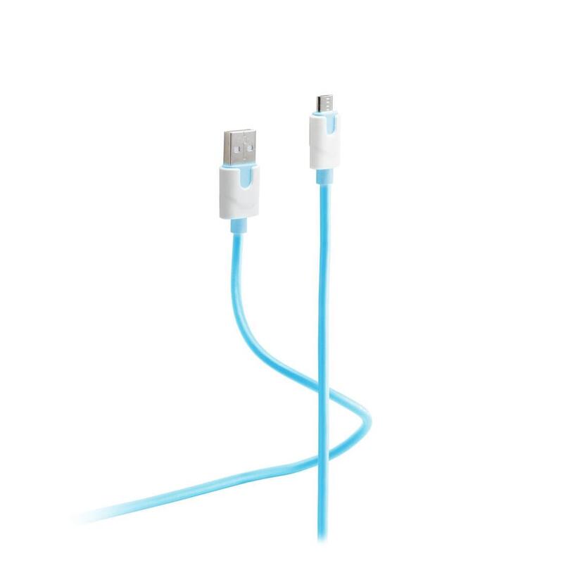 Shiverpeaks Usb Micro Ladecable Flexibel, Azul 2m