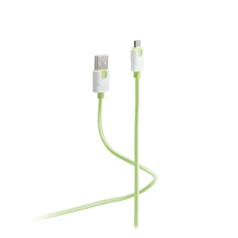 Shiverpeaks Usb Micro Ladecable Flexibel, Verde 0,3m