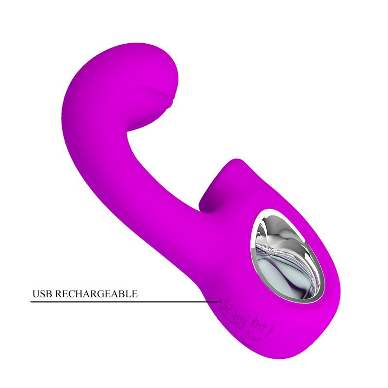 Pretty Love - Sibel Vibrador Punto G + Estimulador Clítoris 10 Vibraciones Morado