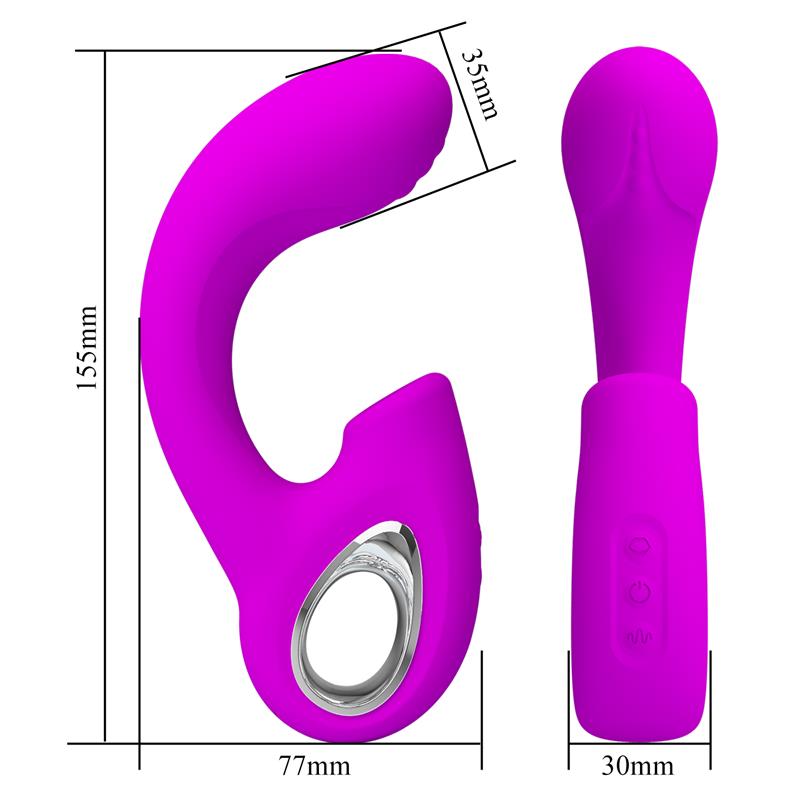 Pretty Love - Sibel Vibrador Punto G + Estimulador Clítoris 10 Vibraciones Morado