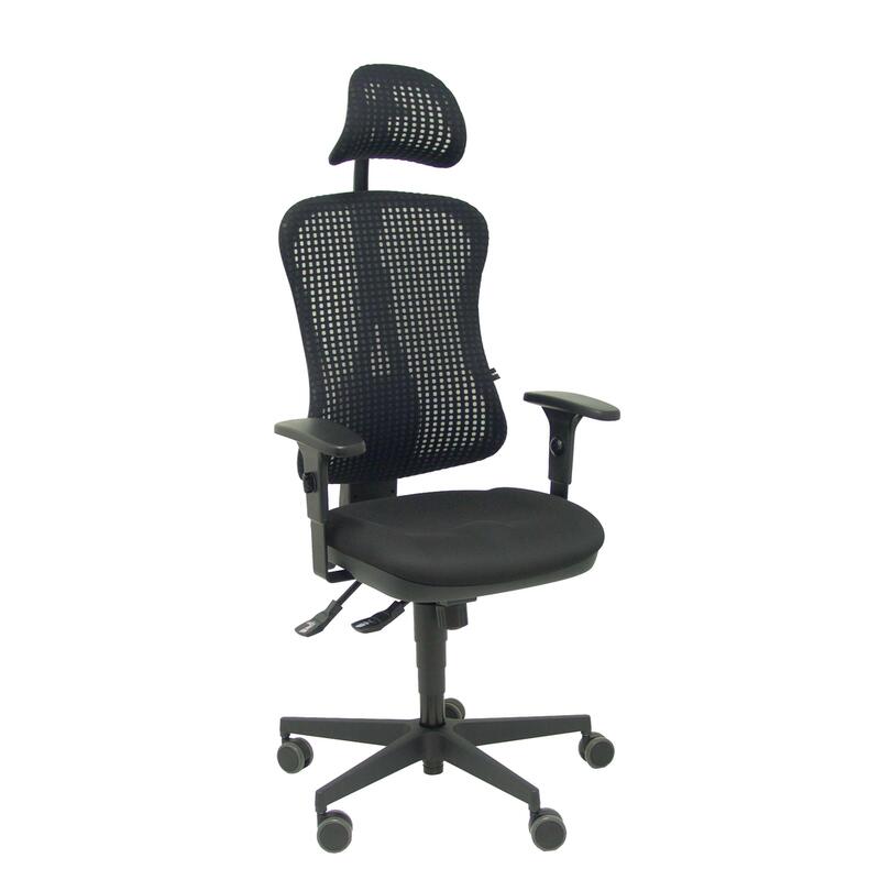 Silla Agudo Sincro Malla Negra Asiento Tela Rojo