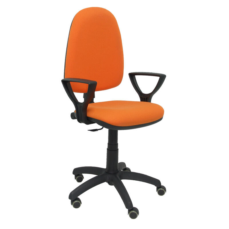 Silla Ayna Bali Naranja Brazos Fijos Ruedas De Pa