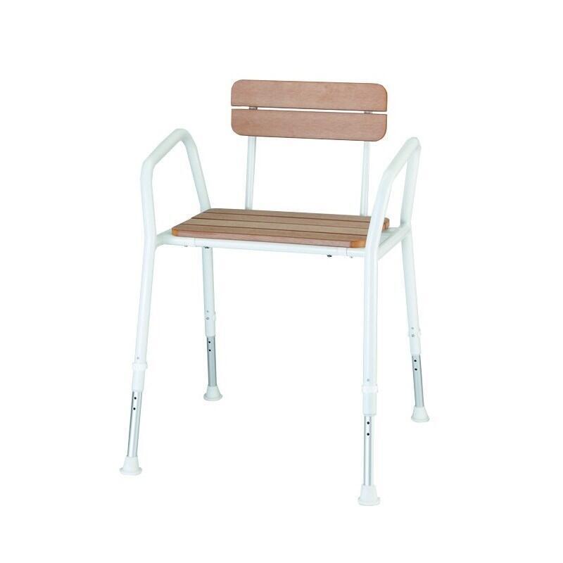 Silla De Ducha De Madera Con Respaldo