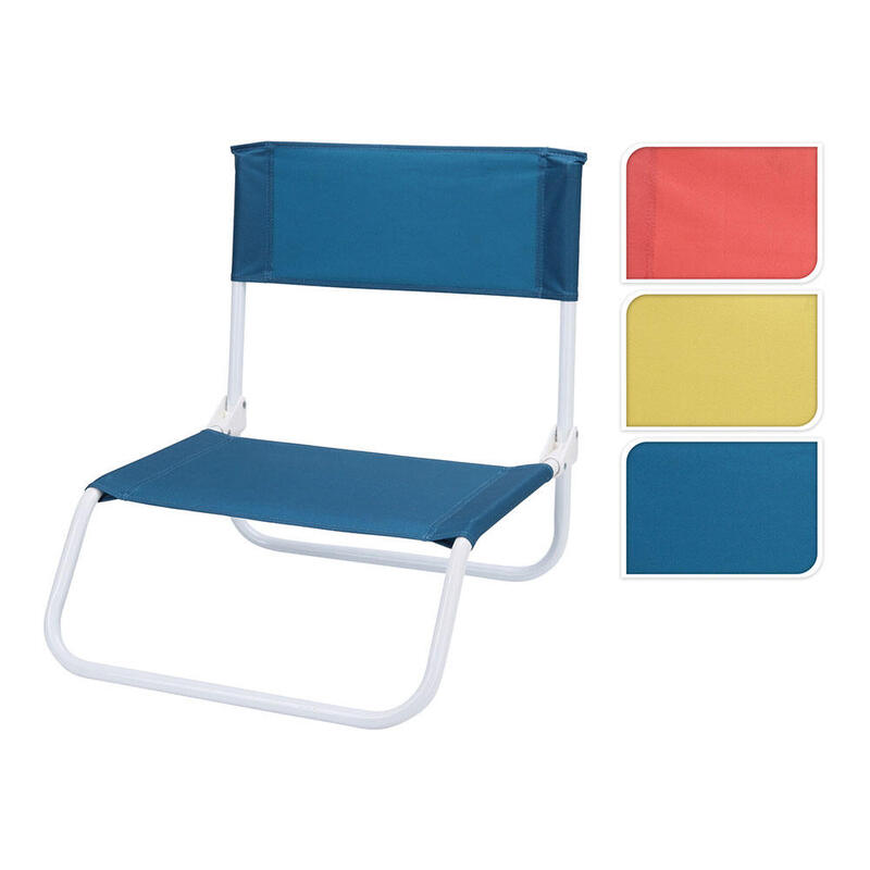 Silla De Playa Metalica Plegable 45x50x45cm Colores Surtidos