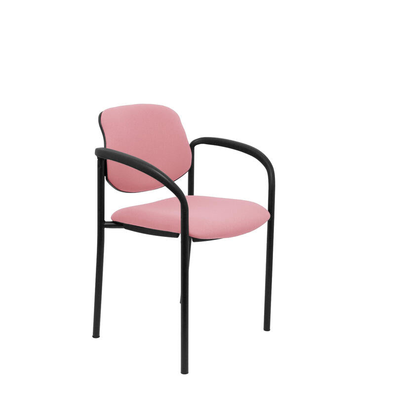 Silla Fija Villalgordo Bali Rosa Chasis Negro Con