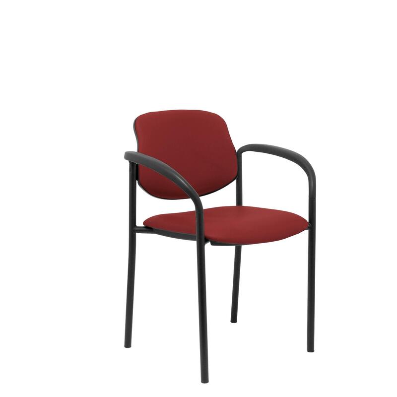 Silla Fija Villalgordo Similpiel Granate Chasis N