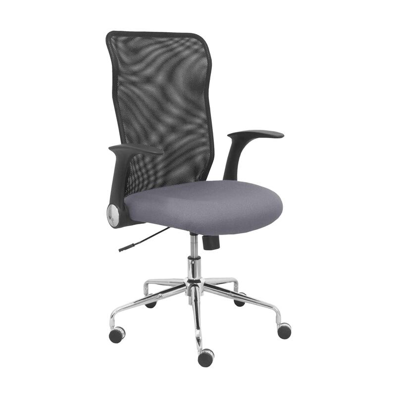 Silla Minaya Respaldo Malla Negro Asiento Bali Gri
