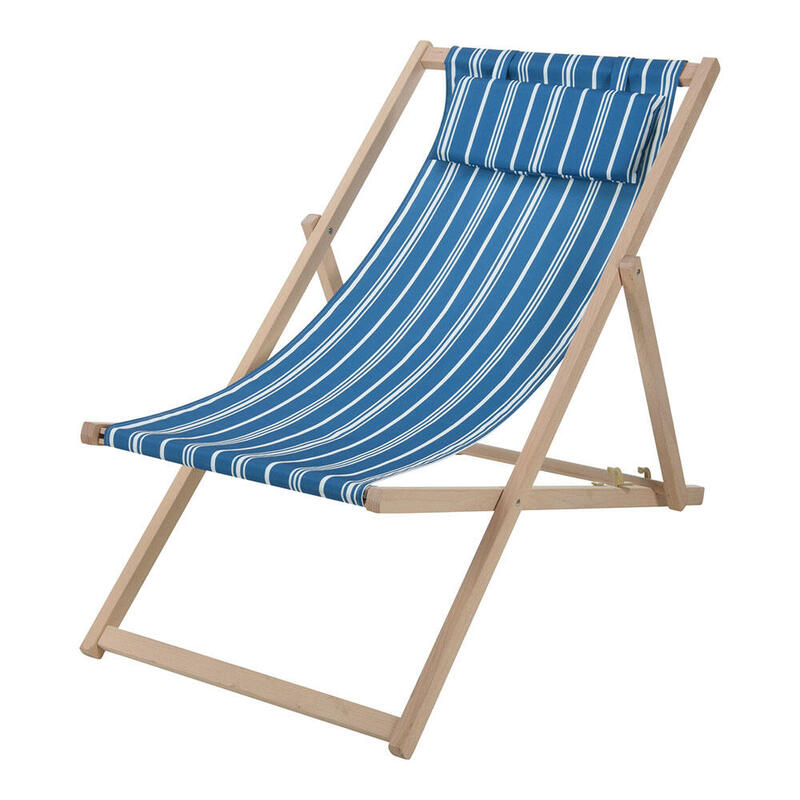 Silla Plegable De Tela Y Madera 97x56x85cm